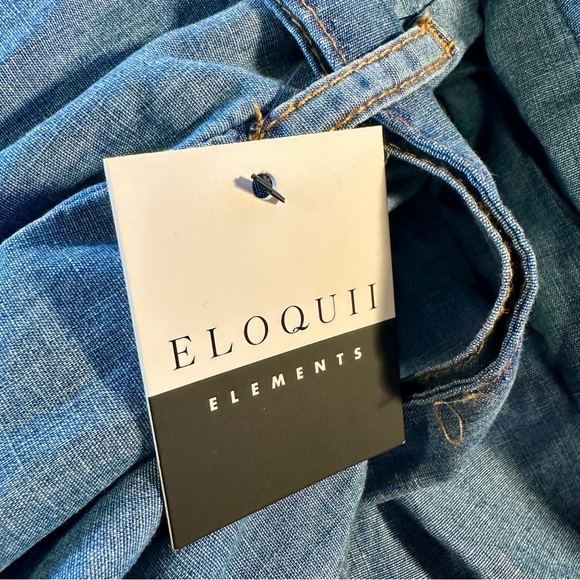 NWT Eloquii Elements Chambray Blue Belted Denim Romper Plus Size 28 - Picture 16 of 16
